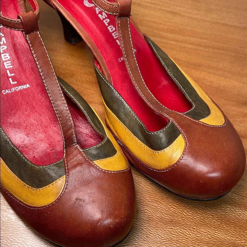 JEFFREY CAMPBELL Ibiza Last Dance Multicolor  T-Strap Mary Jane Heels Pump SZ 10 - Picture 11 of 16